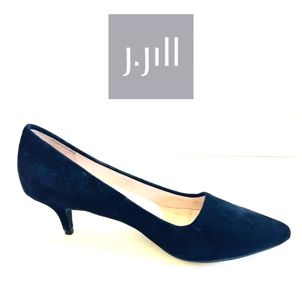 J Jill Black Suede Almond Toe 2" Heels 10